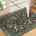 DUKINO 2x3 Rug, Washable Animal Rugs for Entryway, Non Slip Indoor Door Mat, Soft Low Pile Small Area Carpet for Entrance, Bedroom, Kitchen, Laundry, Bathroom, Black